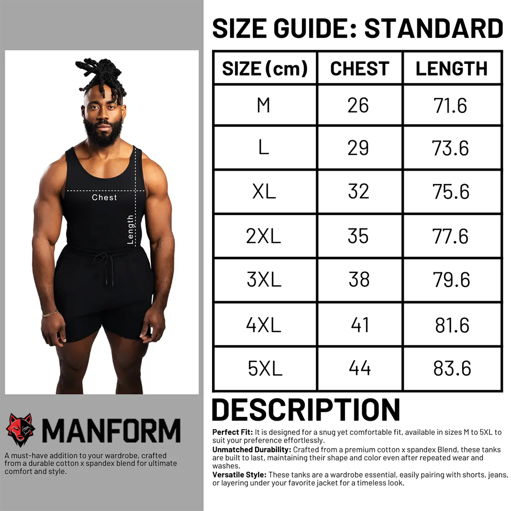 Premium Men’s Cotton Spandex Tank Top – Breathable, Fitted & Stylish